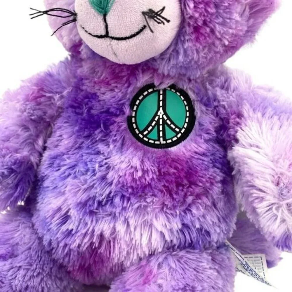 Build-A-Bear Tie Dye Peace Plush Kitty Cat Stuff Animal